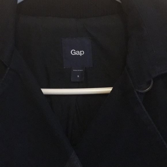 Gap blue & grey gray striped pea coat - Picture 3 of 6